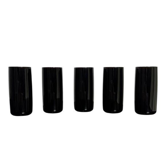 Vintage Americana Anchor Hocking Black Amethyst Drinking Glass Tumbler Set - Picture 4 of 4